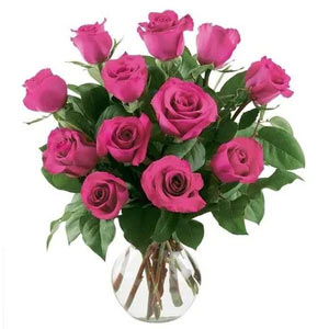 Parsippany Florist | 12 Bright Pink Roses