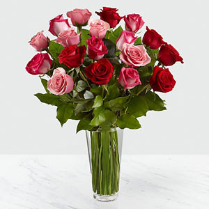 Parsippany Florist | 18 Red & Pink Roses